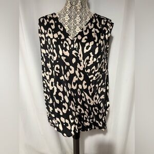 Veronica M Faux Animal Print Blouse Plus Size 3X Knit Short Sleeve Comfortable